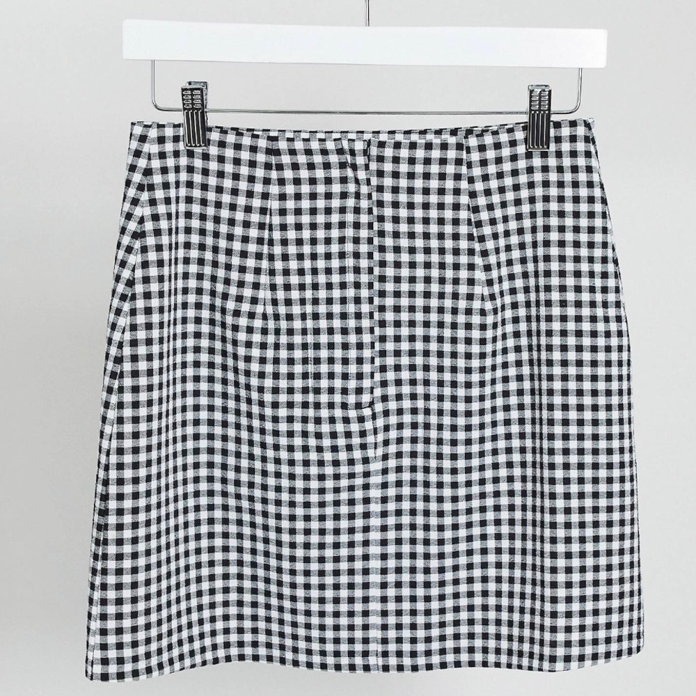 Monki Renata Gingham Stretch Mini Skirt Plaid Gingham - Picture 3 of 4